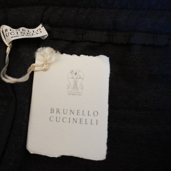 Brunello Cucinelli Midi Skirt Cotton Stretch Charcoal Gray Size Medium New Tag - Picture 6 of 6